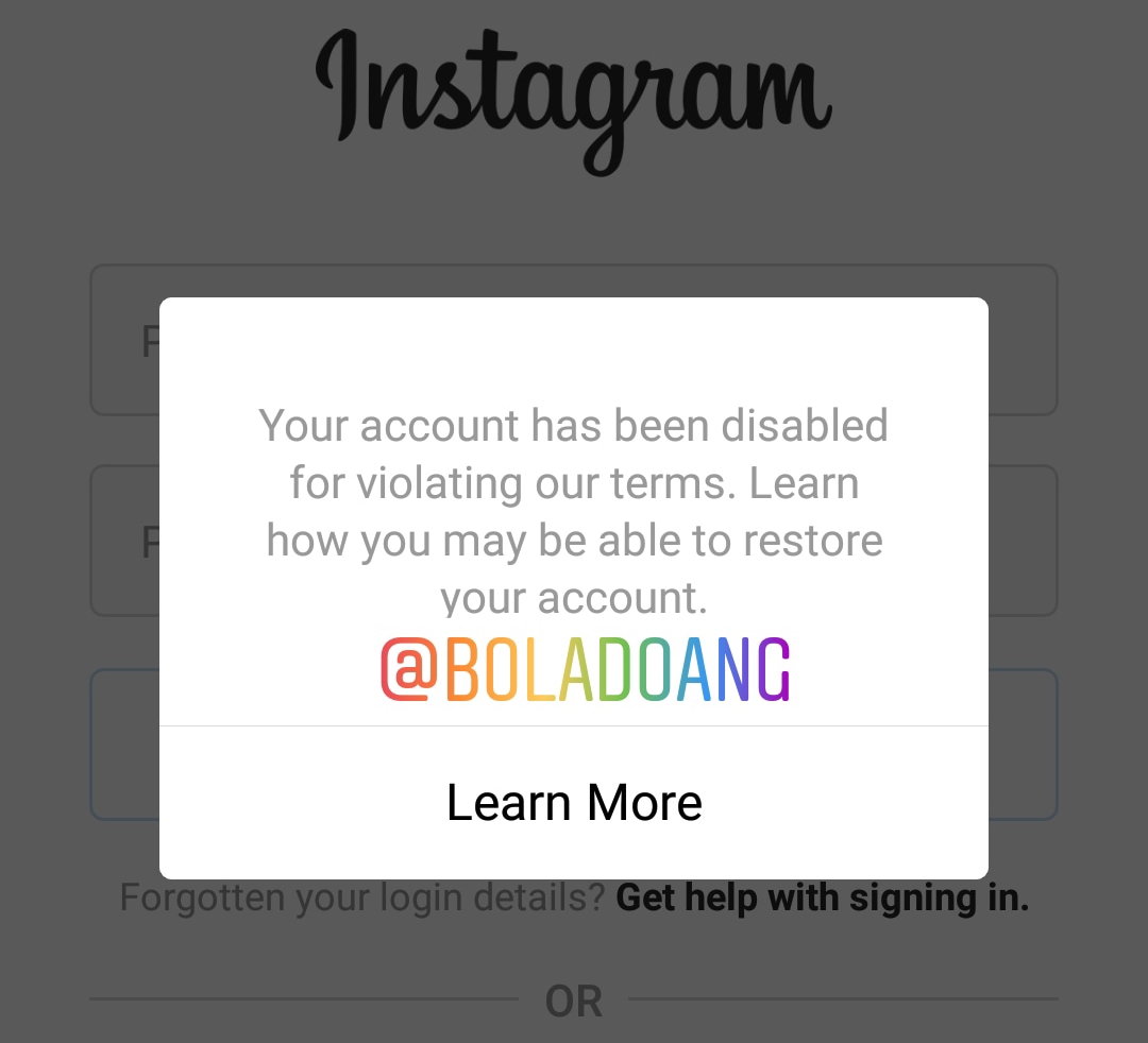 MOHON MAAF! IG @Boladoang Tengah Bermasalah